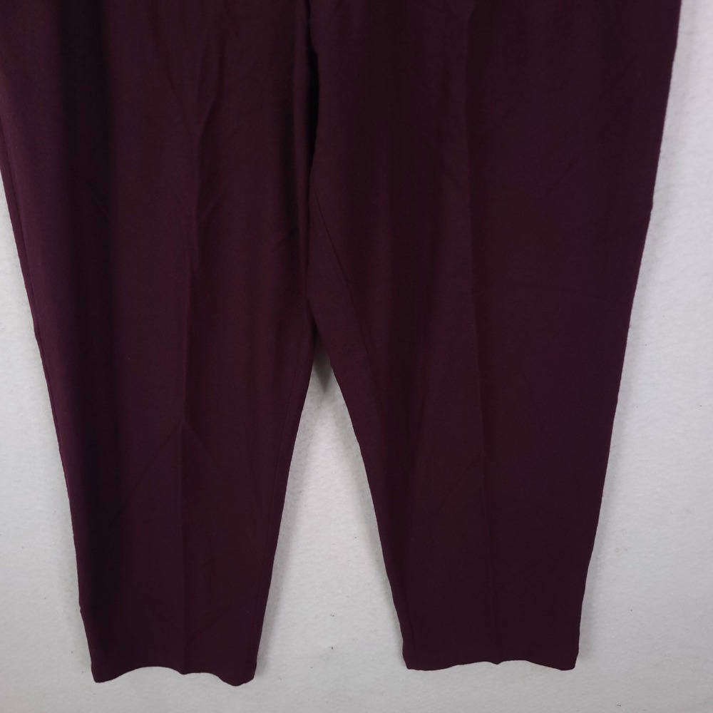 Eileen Fisher 3 Piece Knit Set Cardigan Tee Pants XL Burgundy Sustainable Wool - Picture 16 of 16